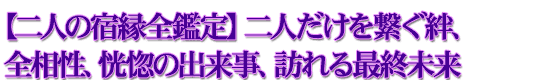 【二人の宿縁全鑑定】二人だけを繋ぐ絆、全相性、恍惚の出来事、訪れる最終未来